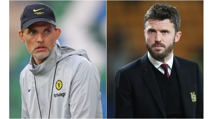 Thomas Tuchel of Chelsea (left) and Michael Carrick of Manchester United (right)
