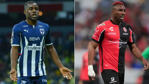 Joel Campbell of Monterrey (left) and Julian Quiñones of Atlas.