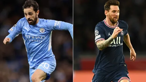 Bernardo Silva of Manchester City (left) and Lionel Messi of PSG