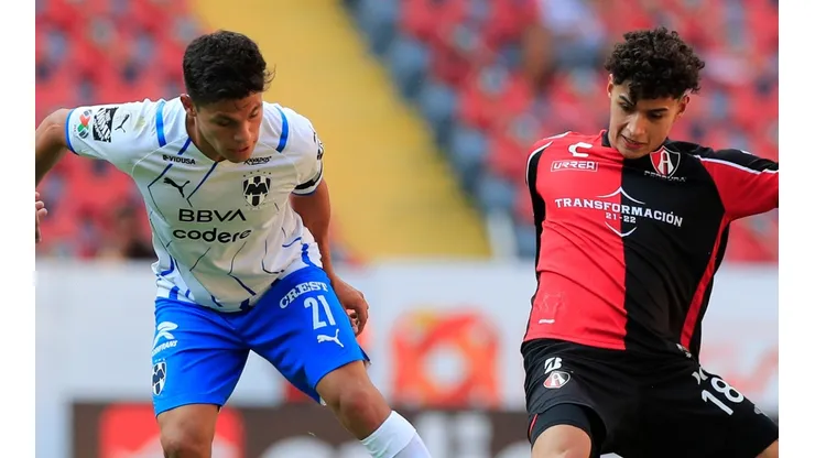 Arturo Gonzalez of Monterrey (left) against Angel Marquez of Atlas.