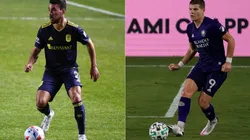 Daniel Lovitz of Nashville SC (left) and Chris Mueller of Orlando City