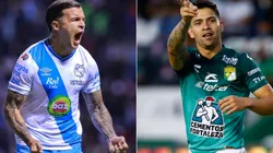 Christian Tabó of Puebla (left) and Victor Davila of Club Leon (right)