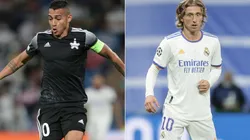 Frank Castaneda of Sheriff (left) and Luka Modric of Real Madrid