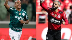 Deyverson of Palmeiras (left) and Gabriel Barbosa of Flamengo