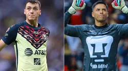 Federico Vinas of America (left) and Alfredo Talavera of Pumas (right)