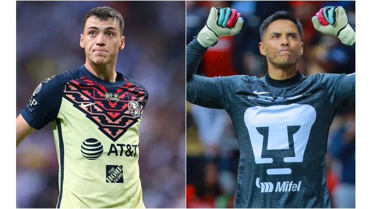 Federico Vinas of America (left) and Alfredo Talavera of Pumas (right)