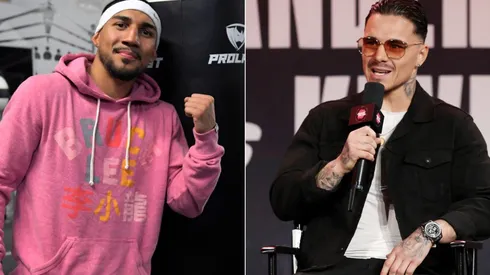 Teofimo Lopez of the US (left) and George Kambosos Jr. of Australia (right)