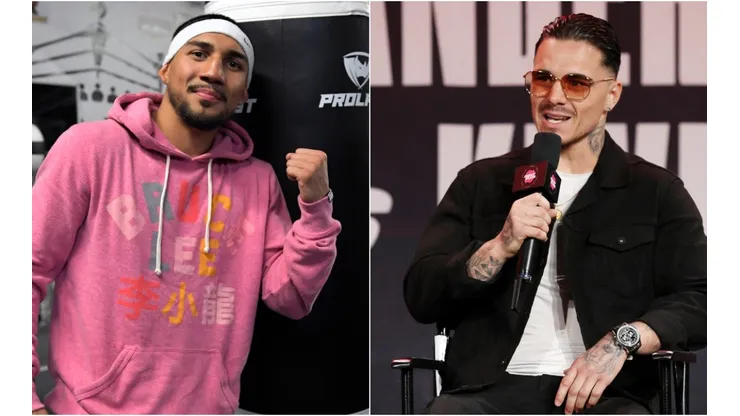Teofimo Lopez of the US (left) and George Kambosos Jr. of Australia (right)