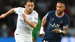 Bernardo Silva of Manchester City (left) and Neymar of PSG (right)