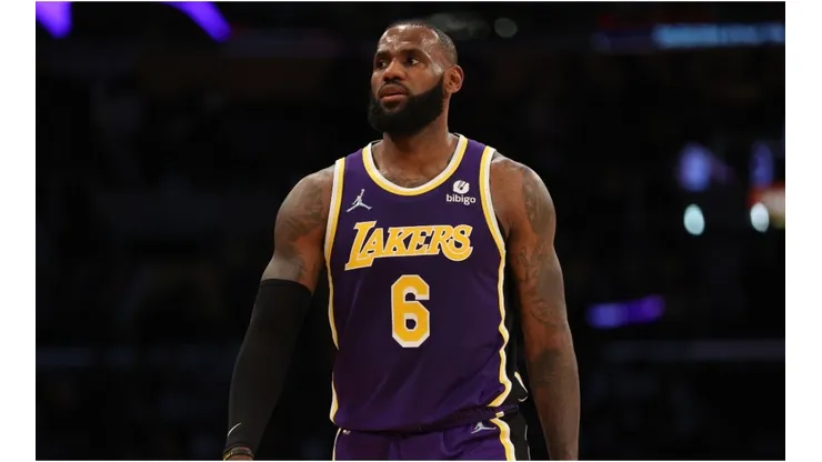 LeBron James #6 of the Los Angeles Lakers