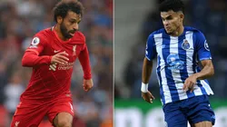 Mohamed Salah of Liverpool FC (left) and Luis Diaz of Porto FC