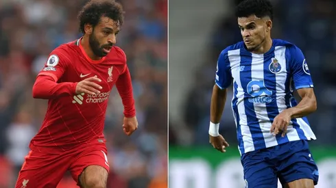 Mohamed Salah of Liverpool FC (left) and Luis Diaz of Porto FC
