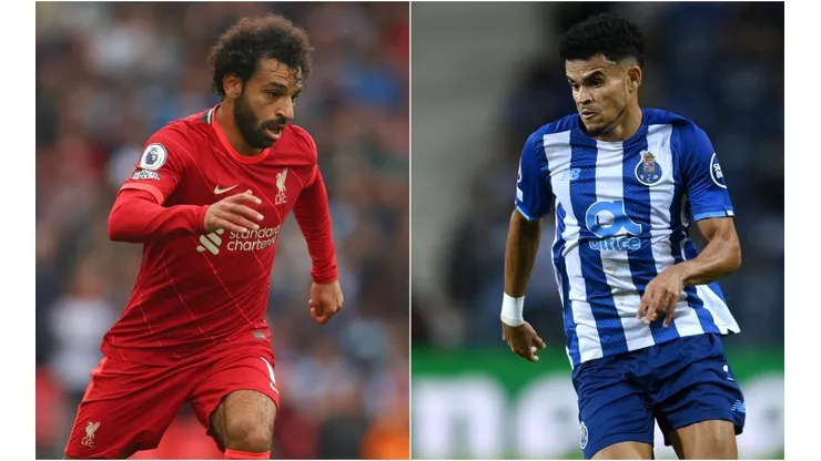 Mohamed Salah of Liverpool FC (left) and Luis Diaz of Porto FC