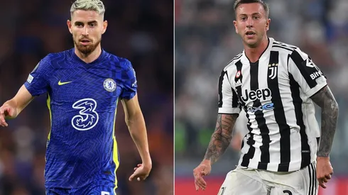Jorginho of Chelsea (left) and Federico Bernardeschi of Juventus.