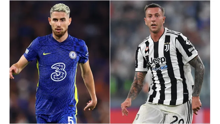 Jorginho of Chelsea (left) and Federico Bernardeschi of Juventus.