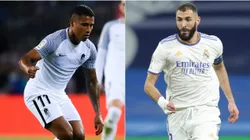 Darwin Machis of Granada (left) and Karim Benzema of Real Madrid (right)