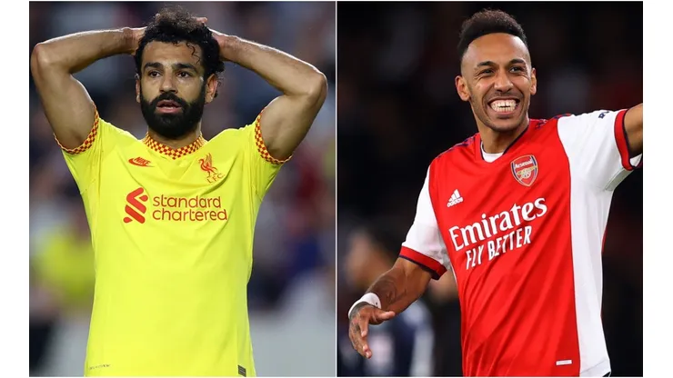 Mohamed Salah of Liverpool (left) and Pierre-Emerick Aubameyang of Arsenal (right)