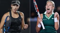 Garbiñe Muguruza of Spain (left) and Anett Kontaveit of Estonia (right)