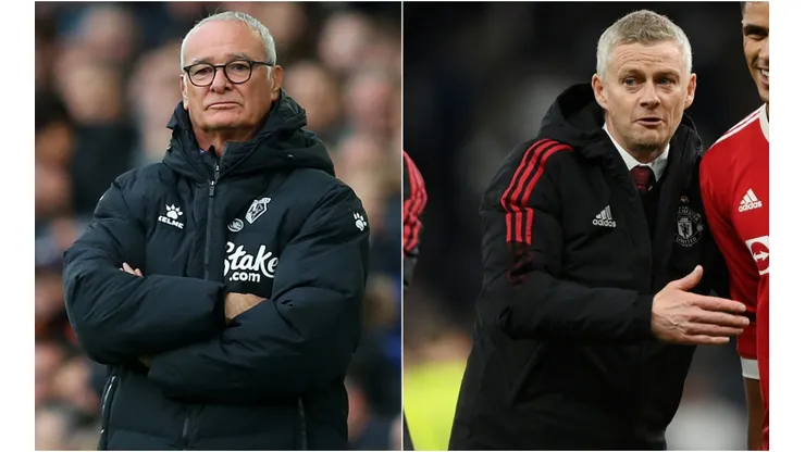 Claudio Ranieri of Watford (left) and Ole Gunnar Solskjaer of Manchester United (right)