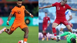 Memphis Depay of Netherlands (left) and Erling Haaland of Norway