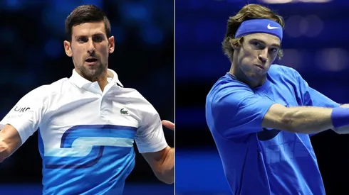 Novak Djokovic (left) and Andrey Rublev