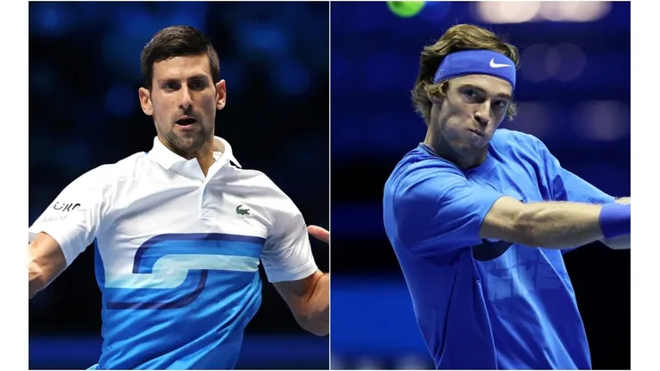 Novak Djokovic (left) and Andrey Rublev