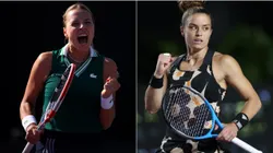 Anett Kontaveit (left) and Maria Sakkari