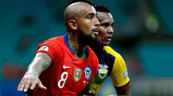 Arturo Vidal of Chile during a game against Ecuador.