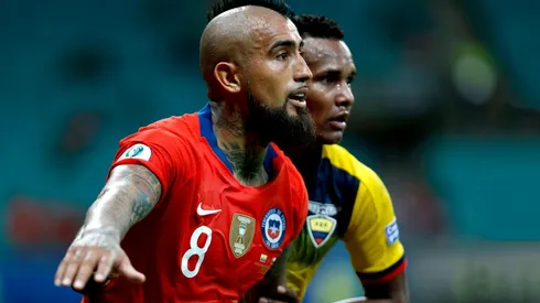 Arturo Vidal of Chile during a game against Ecuador.