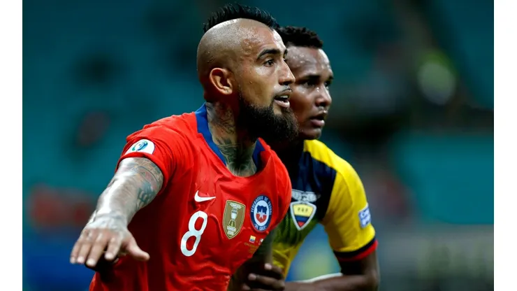 Arturo Vidal of Chile during a game against Ecuador.