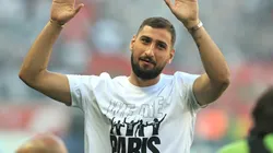Gianluigi Donnarumma of PSG acknowledges the fans