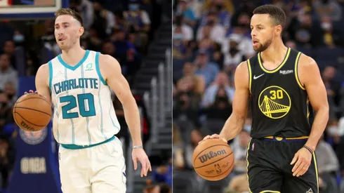 Hayward of Hornets (left) and Curry of Warriors