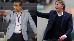 Leonardo González of Venezuela (left) and Ricardo Gareca of Peru (right)