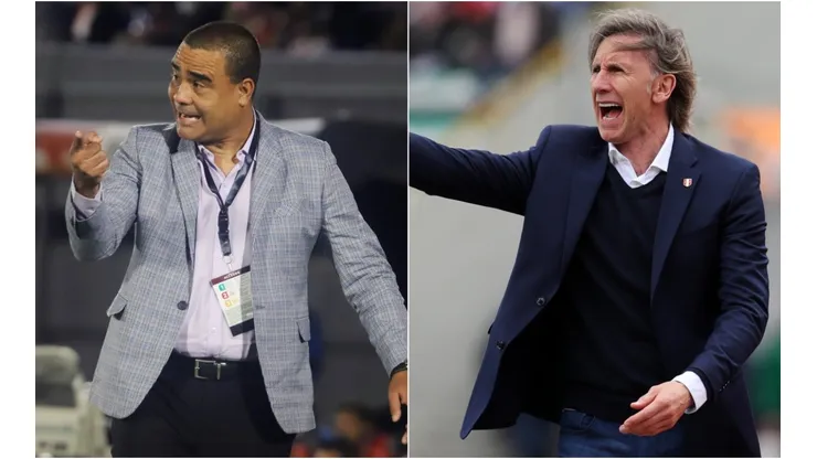 Leonardo González of Venezuela (left) and Ricardo Gareca of Peru (right)