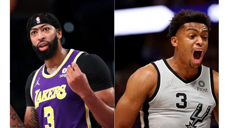 Davis of Lakers (left) and Keldon Johnson of Spurs