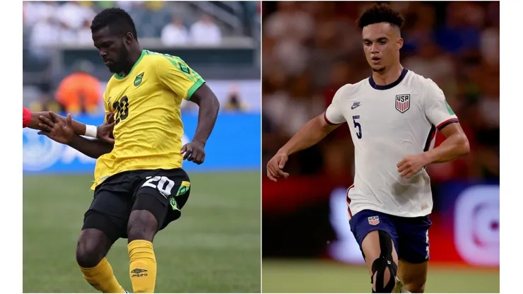 Kemar Lawrence of Jamaica (left) and Antonee Robinson