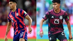 Miles Robinson of the USA (left) and Jesus Gallardo of Mexico.