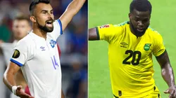 Joaquin Rivas of El Salvador (left) and Michael Lawrence of Jamaica.