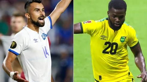 Joaquin Rivas of El Salvador (left) and Michael Lawrence of Jamaica.