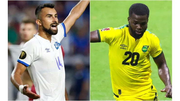 Joaquin Rivas of El Salvador (left) and Michael Lawrence of Jamaica.