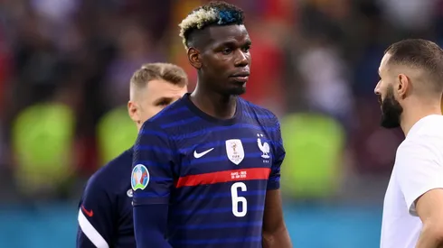 Paul Pogba of France looks dejected