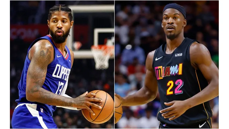 Paul George of the LA Clippers (left) and Jimmy Butler of the Miami Heat (right)