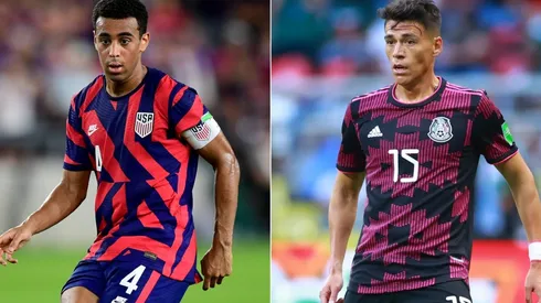 Tyler Adams of the USMNT (left) and Hector Moreno of Mexico.