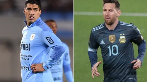 Luis Suarez of Uruguay (left) and Lionel Messi of Argentina.