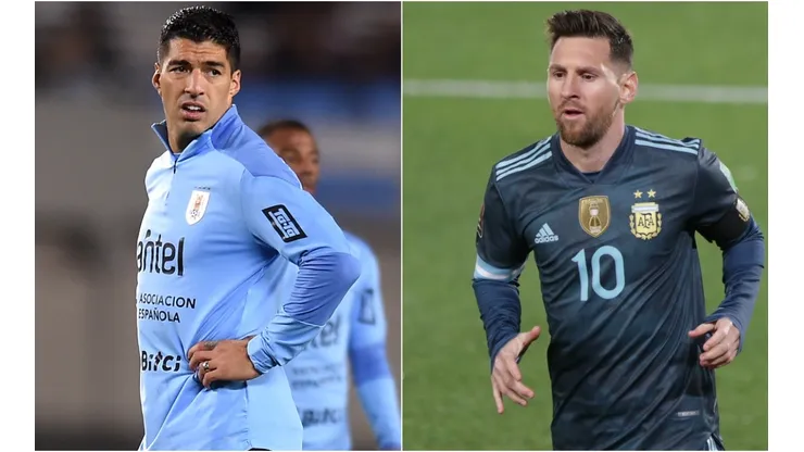 Luis Suarez of Uruguay (left) and Lionel Messi of Argentina.