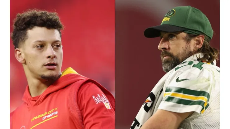 Patrick Mahomes of Kansas City (Left) and Aaron Rodgers of Green Bay
