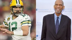 Aaron Rodgers (left) and Kareem Abdul-Jabbar.