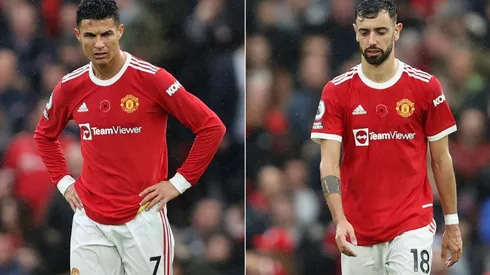 Cristiano Ronaldo (left) and Bruno Fernandes are reportedly concerned as Manchester United are struggling to get results under Ole Gunnar Solskjaer.