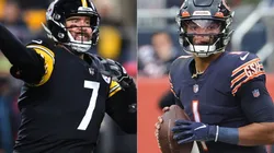 Ben Roethlisberger of Pittsburgh Steelers (left) and Justin Fields of Chicago Bears
