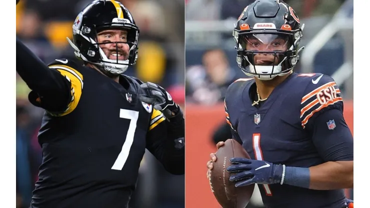 Ben Roethlisberger of Pittsburgh Steelers (left) and Justin Fields of Chicago Bears